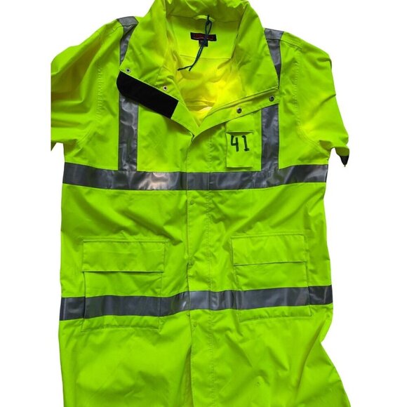 Tingley Men's High-Visibility Reflective Raincoat 2XL Yellow Waterproof - Picture 7 of 12